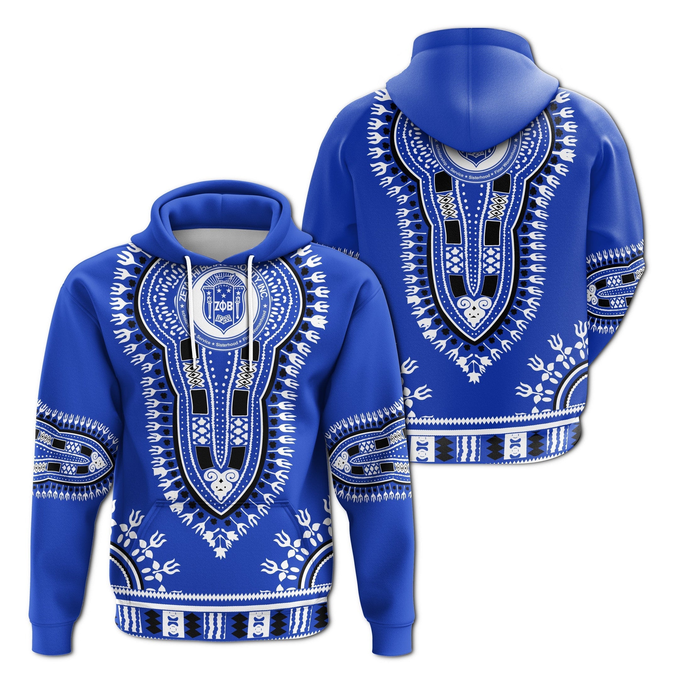 Sorority Hoodie - Zeta Phi Beta Dashiki Pullover Hoodie9
