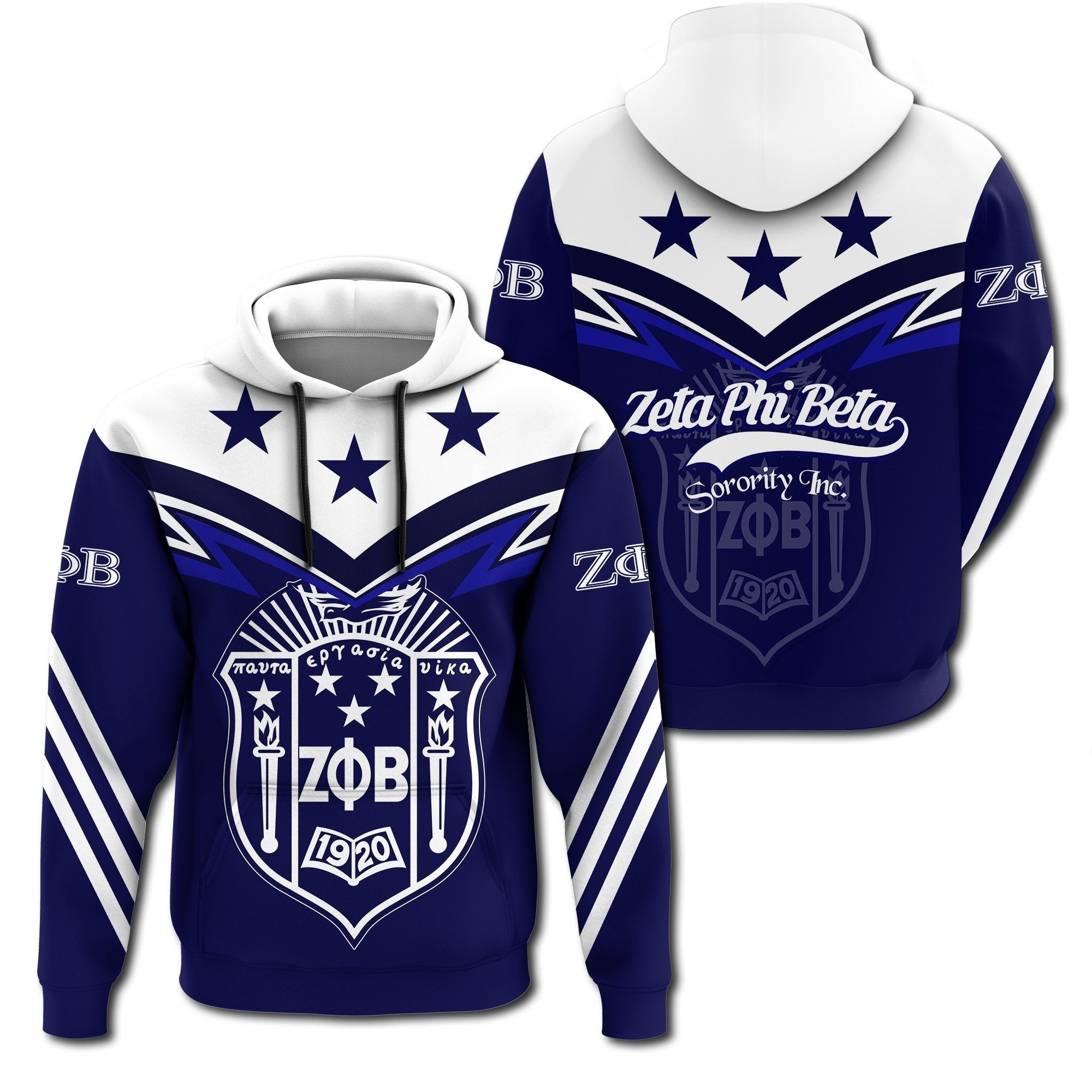Sorority Hoodie - Original Zeta Phi Beta Hoodie - Zig Zag Style