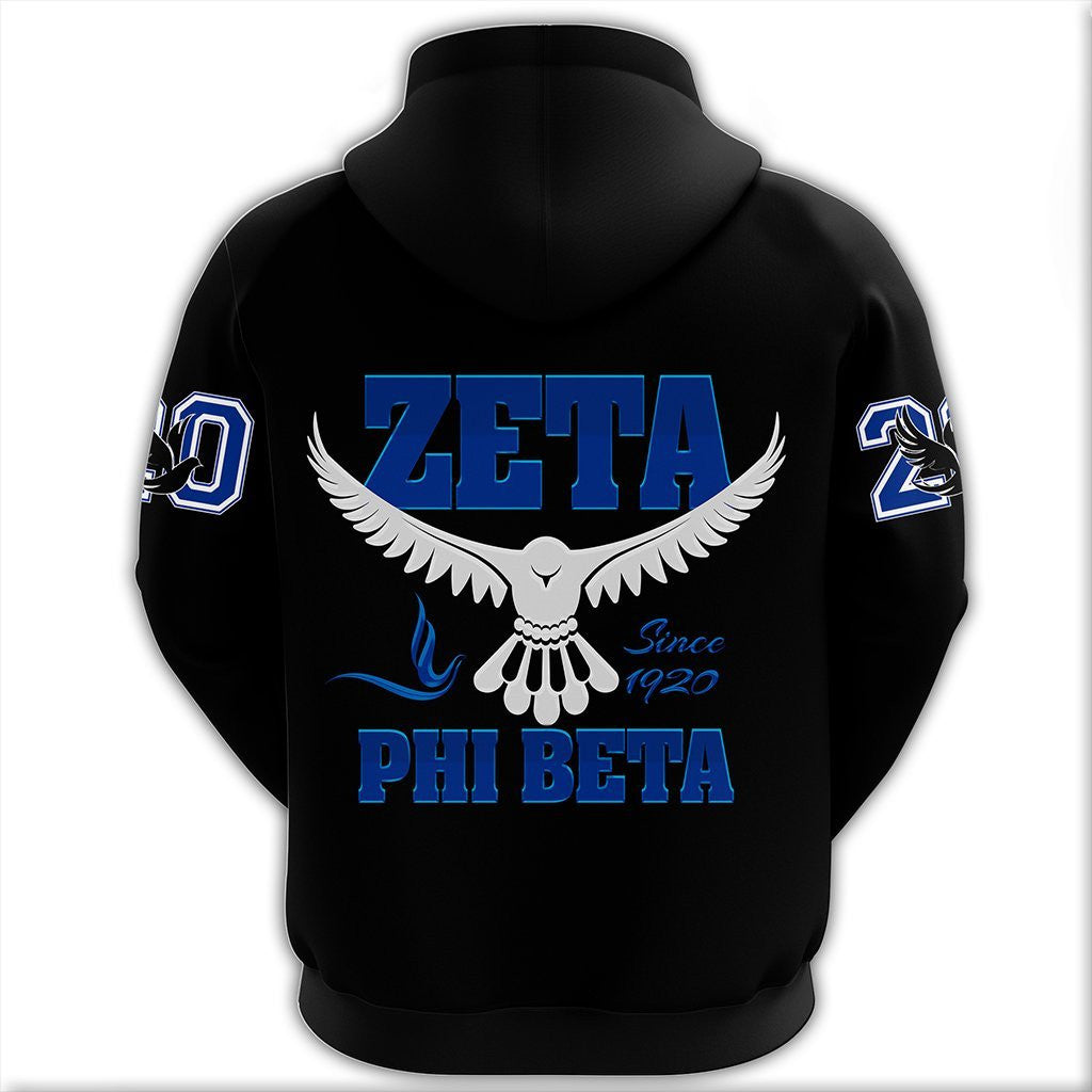 Sorority Hoodie - Zeta Phi Beta Letters Pullover Hoodie