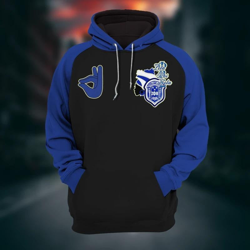 Sorority Hoodie - Zeta Phi Beta Rainbow Flower Girl Hoodie