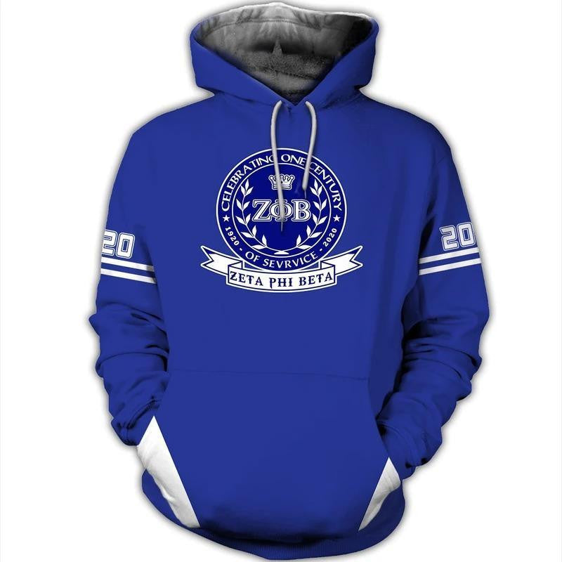 Sorority Hoodie - Zeta Phi Beta Celebrating One Century Hoodie