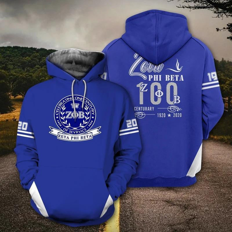 Sorority Hoodie - Zeta Phi Beta Celebrating One Century Hoodie