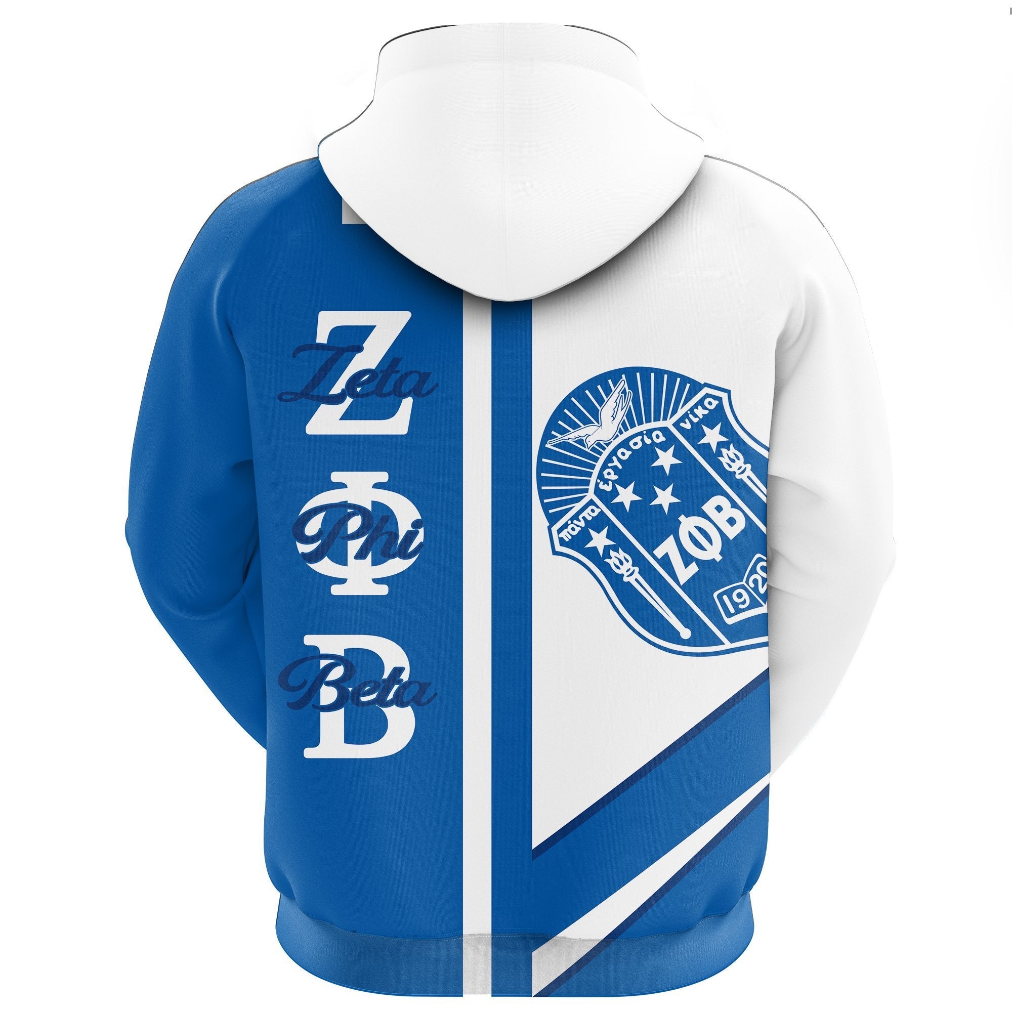 Sorority Hoodie - Zeta Phi Beta ZPB Half Concept Pullover Hoodie