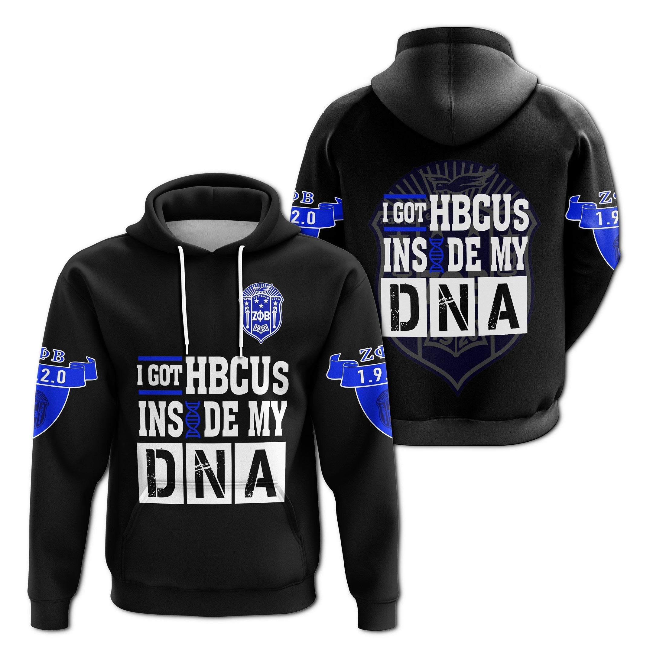 Sorority Hoodie - Zeta Phi Beta HBCU DNA Pullover Hoodie