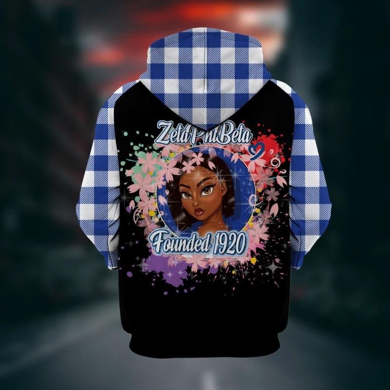 Sorority Hoodie - Zeta Phi Beta Short Hair Girl Hoodie