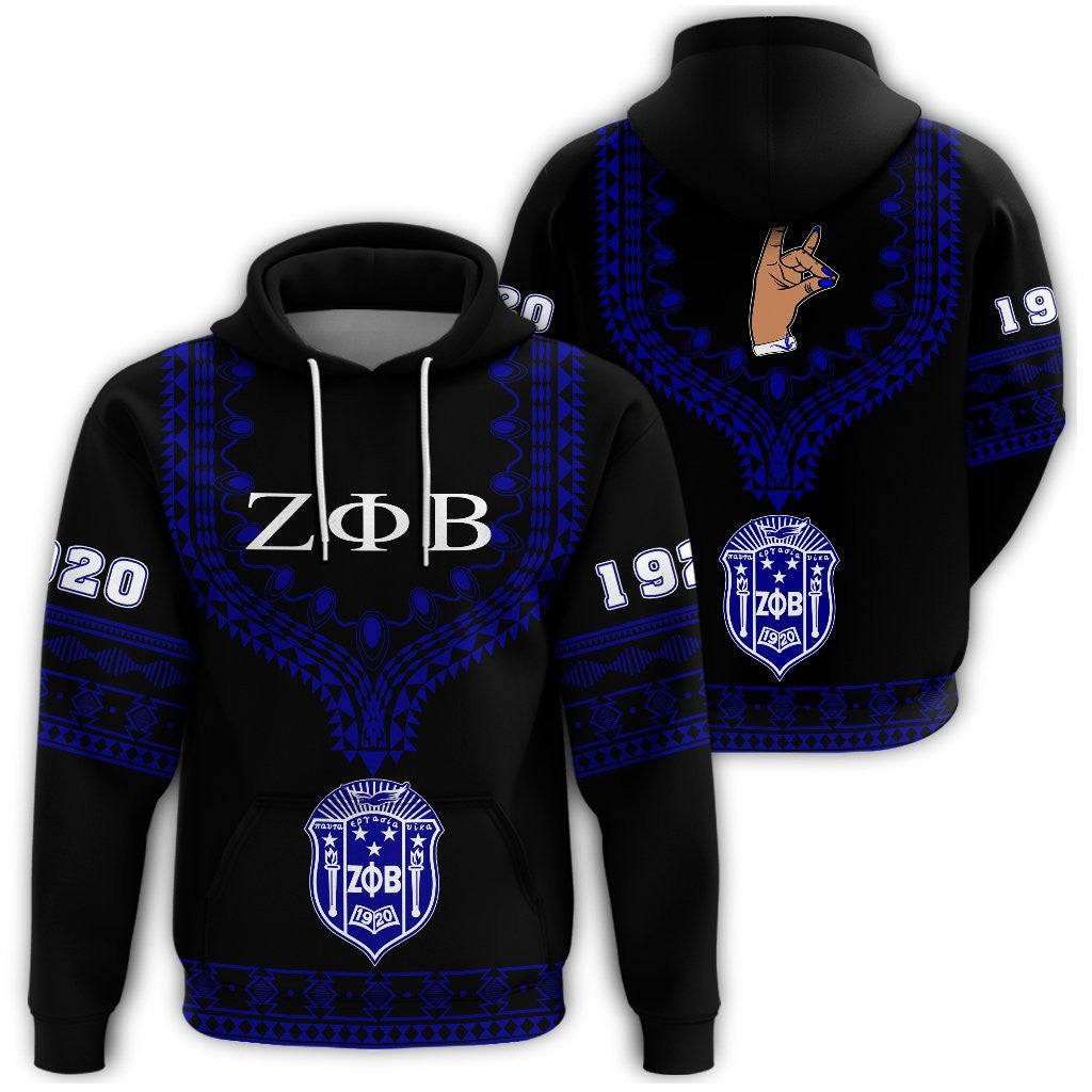 Sorority Hoodie - Zeta Phi Beta Dashiki Hoodie - Alva Style