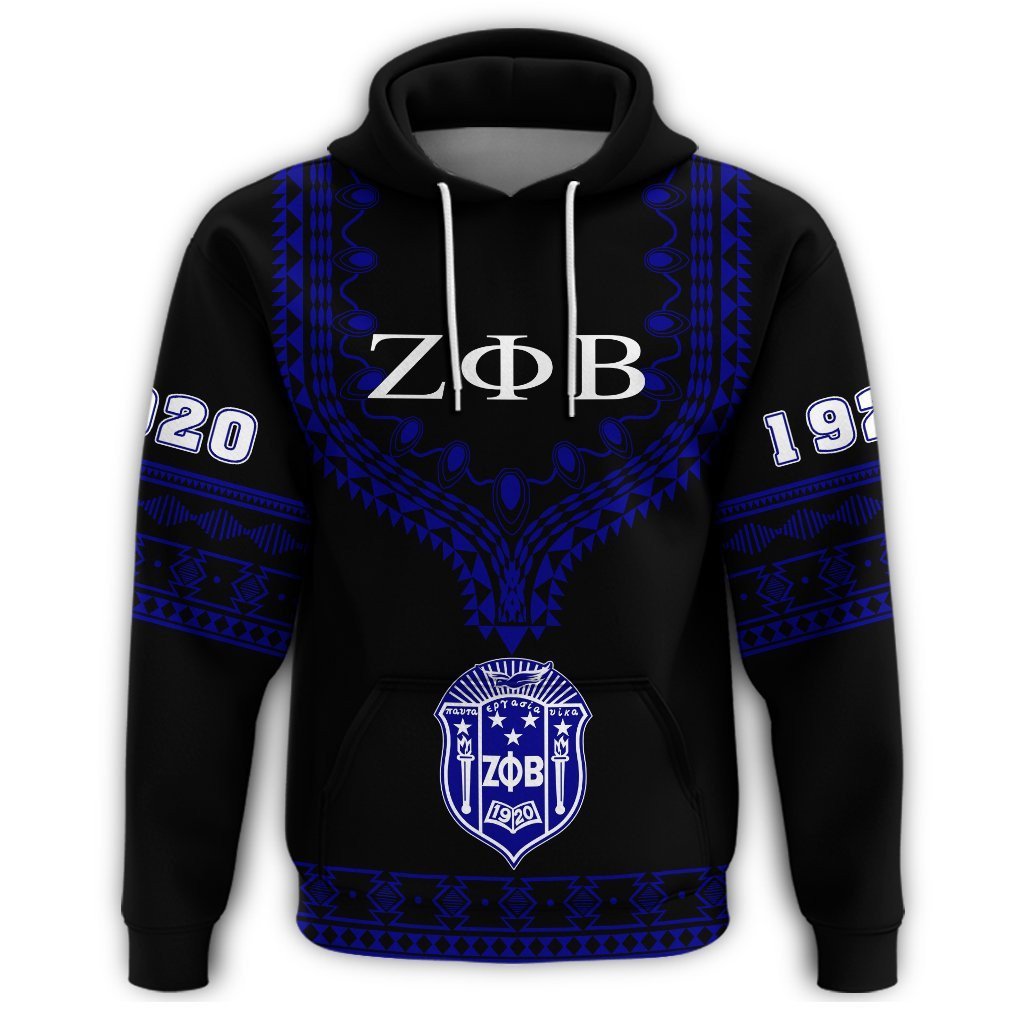 Sorority Hoodie - Zeta Phi Beta Dashiki Hoodie - Alva Style