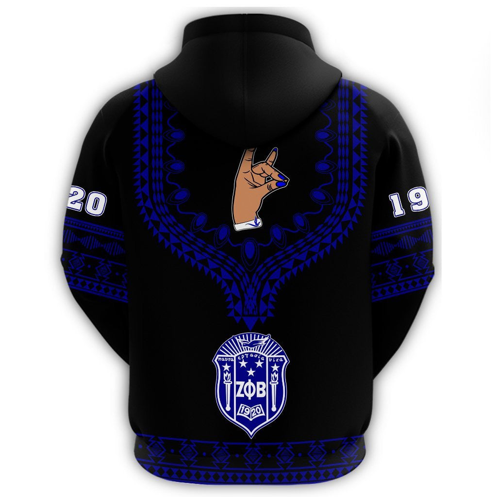 Sorority Hoodie - Zeta Phi Beta Dashiki Hoodie - Alva Style