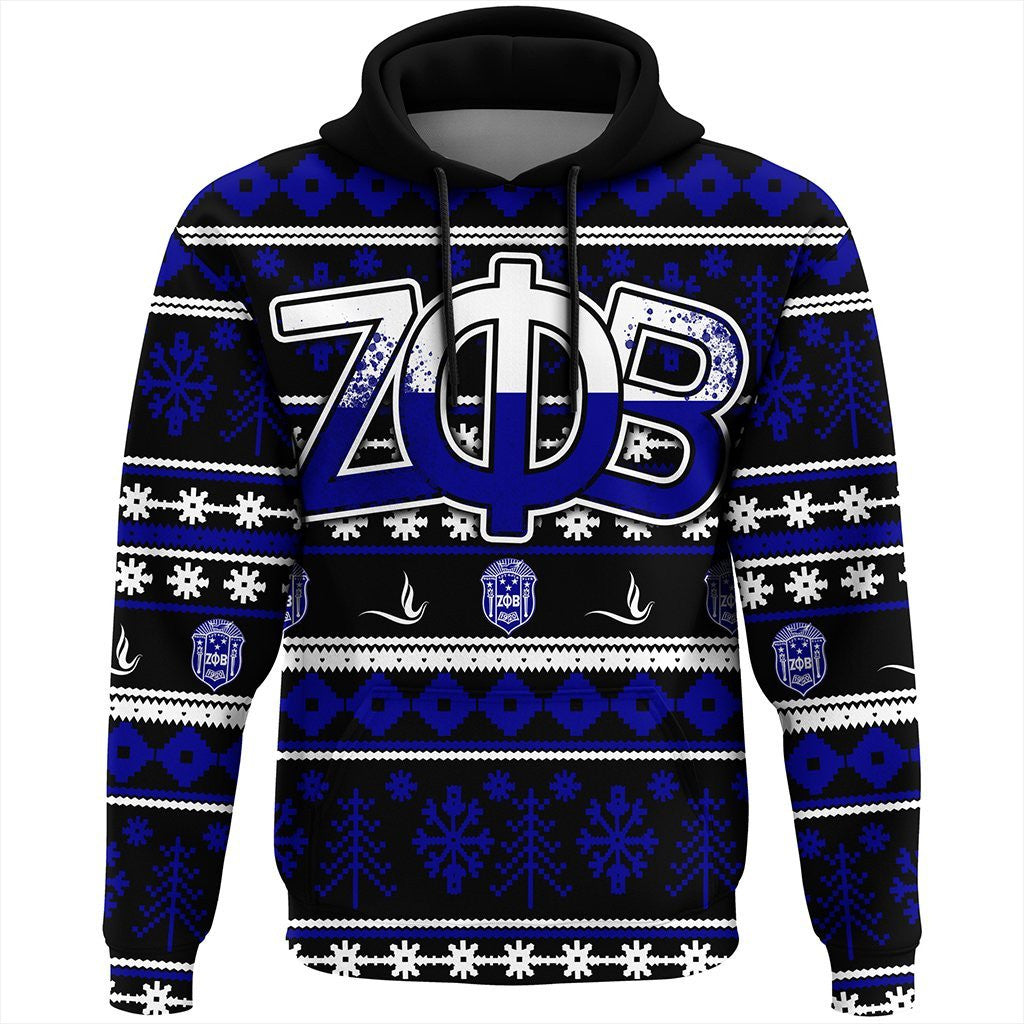 Sorority Hoodie - Zeta Phi Beta Christmas Splatters Pullover Hoodie