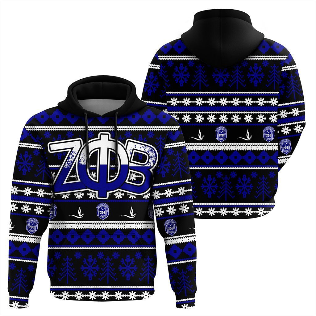 Sorority Hoodie - Zeta Phi Beta Christmas Splatters Pullover Hoodie