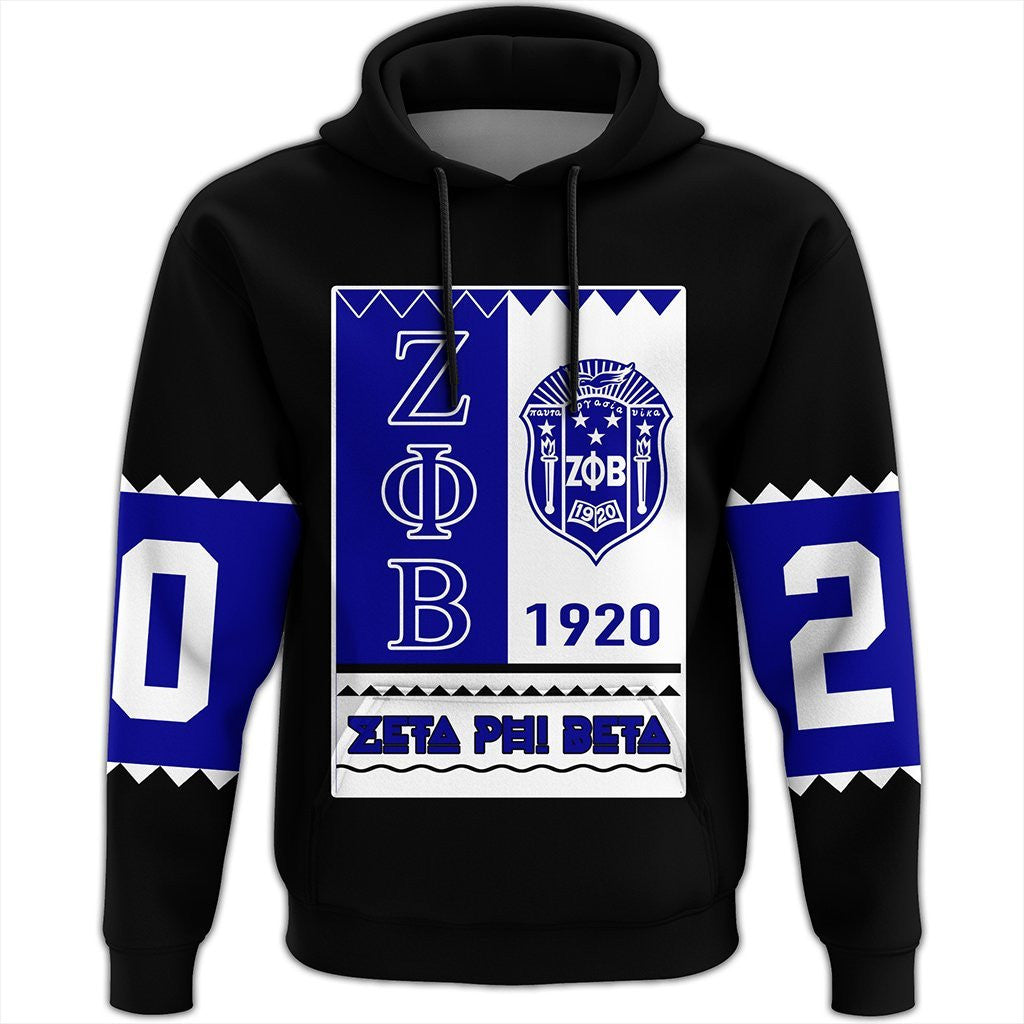 Sorority Hoodie - Zeta Phi Beta Black Style Pullover Hoodie