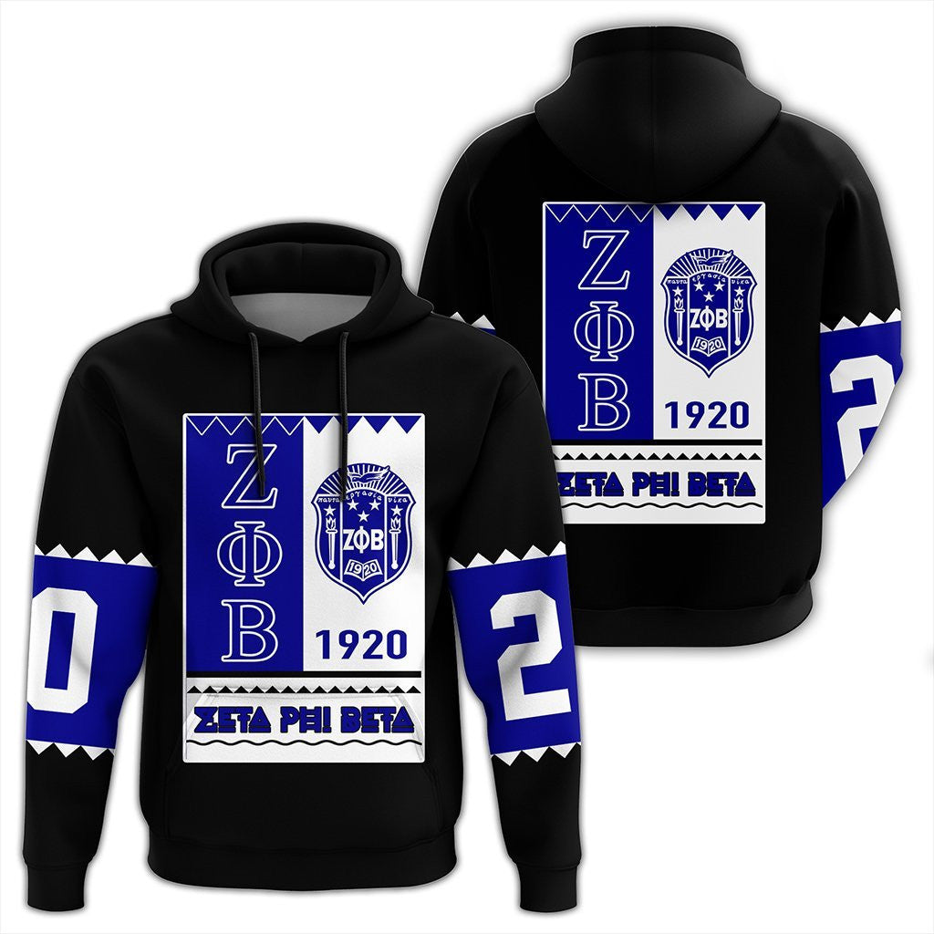 Sorority Hoodie - Zeta Phi Beta Black Style Pullover Hoodie