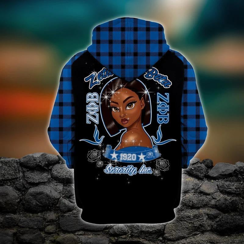 Sorority Hoodie - Zeta Phi Beta Shining Girl Hoodie