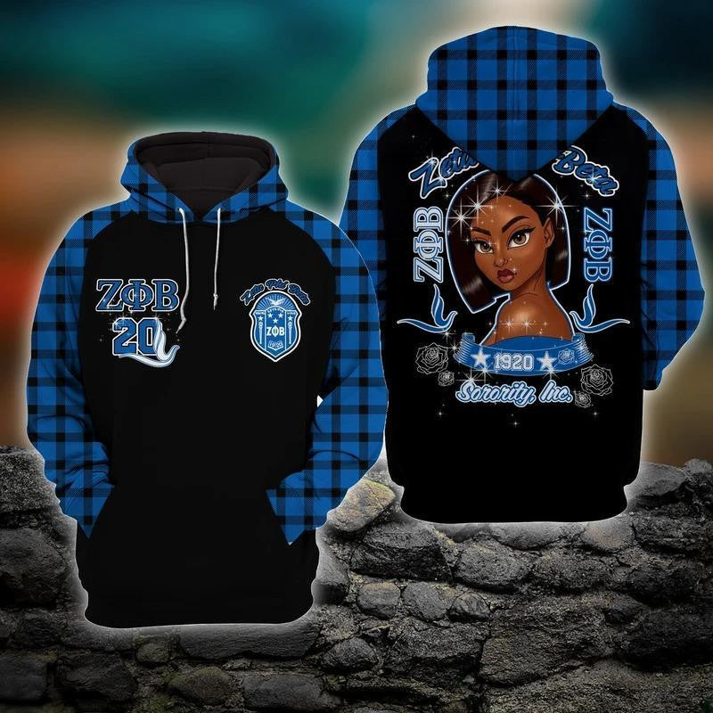 Sorority Hoodie - Zeta Phi Beta Shining Girl Hoodie