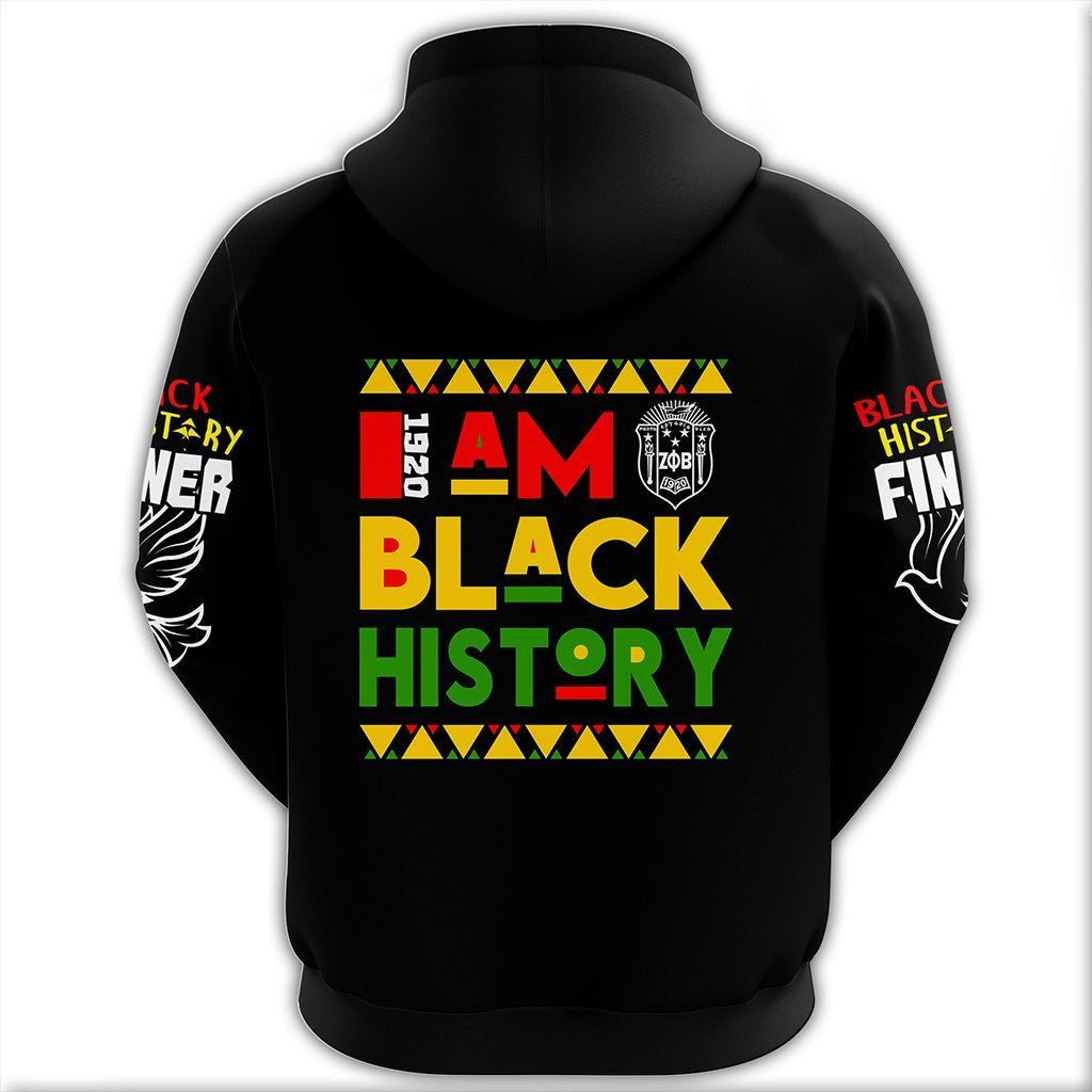 Sorority Hoodie - Black History Zeta Phi Beta Pullover Hoodie