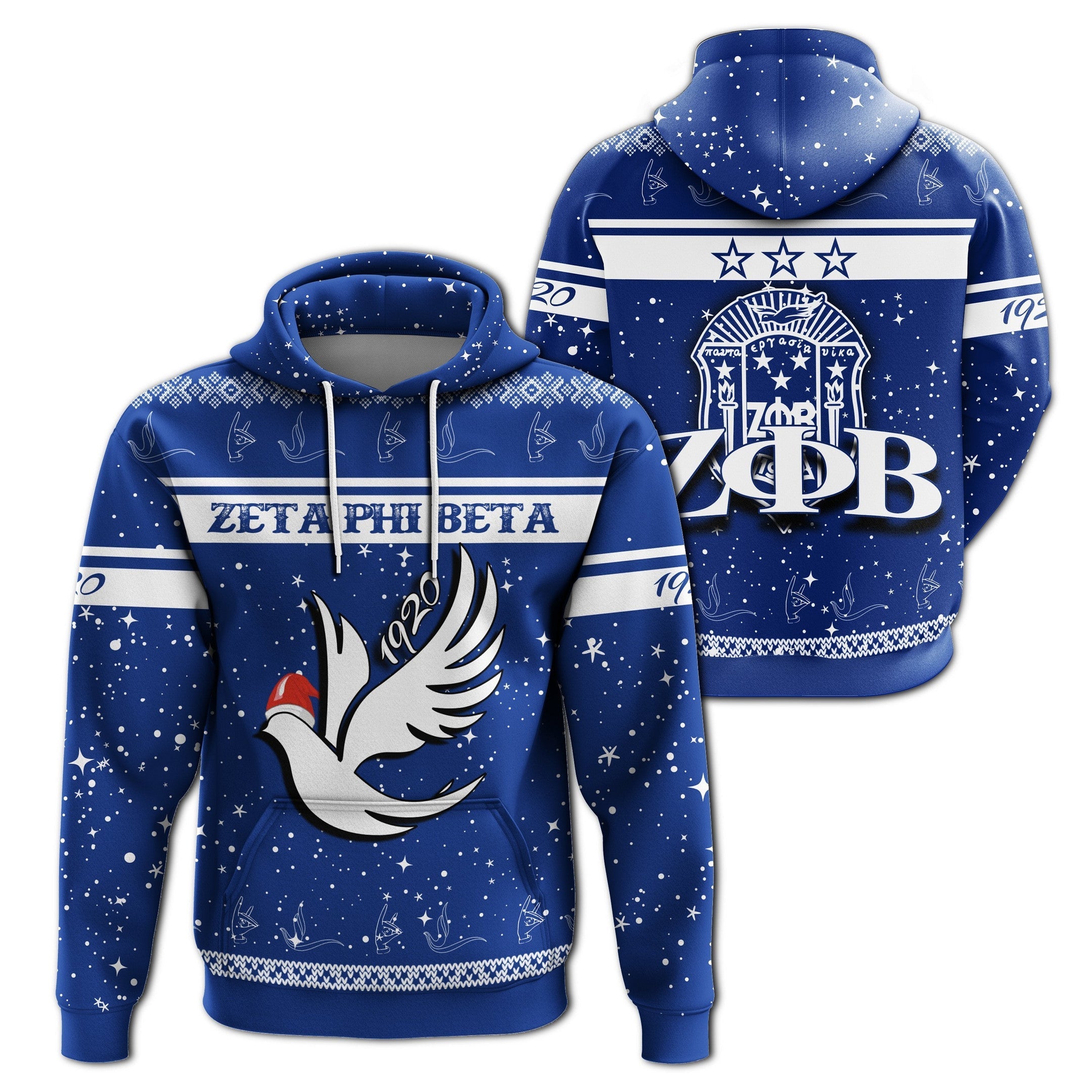 Sorority Hoodie - Zeta Phi Beta Christmas Pullover Hoodie