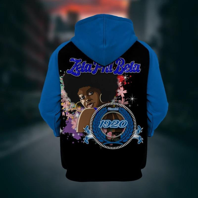 Sorority Hoodie - Zeta Phi Beta Beautiful Black Girl Hoodie