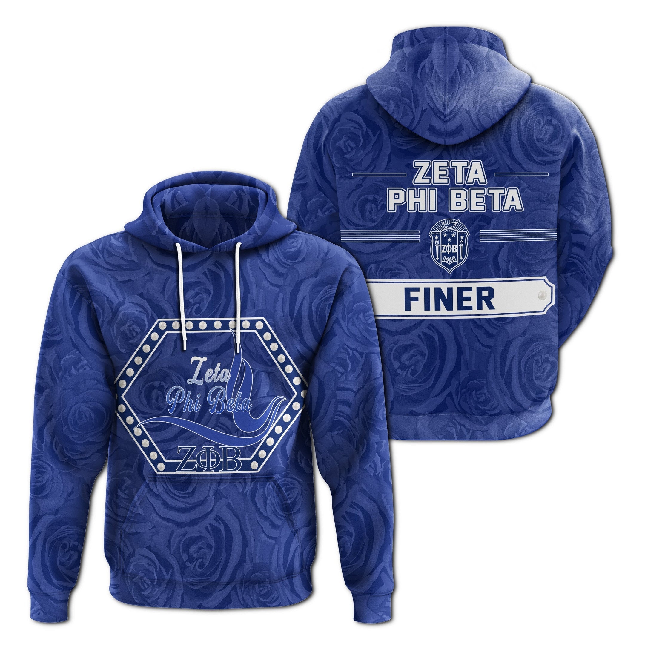 Sorority Hoodie - Zeta Phi Beta Rose Peals Pullover Hoodie