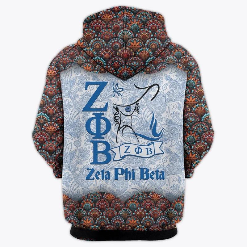 Sorority Hoodie - Zeta Phi Beta Mandala Girl Hoodie