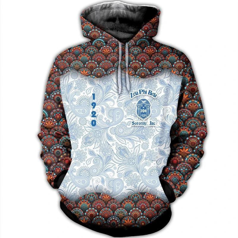 Sorority Hoodie - Zeta Phi Beta Mandala Girl Hoodie