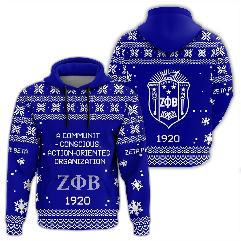 Sorority Hoodie - Zeta Phi Beta Xmas Motto Pullover Hoodie
