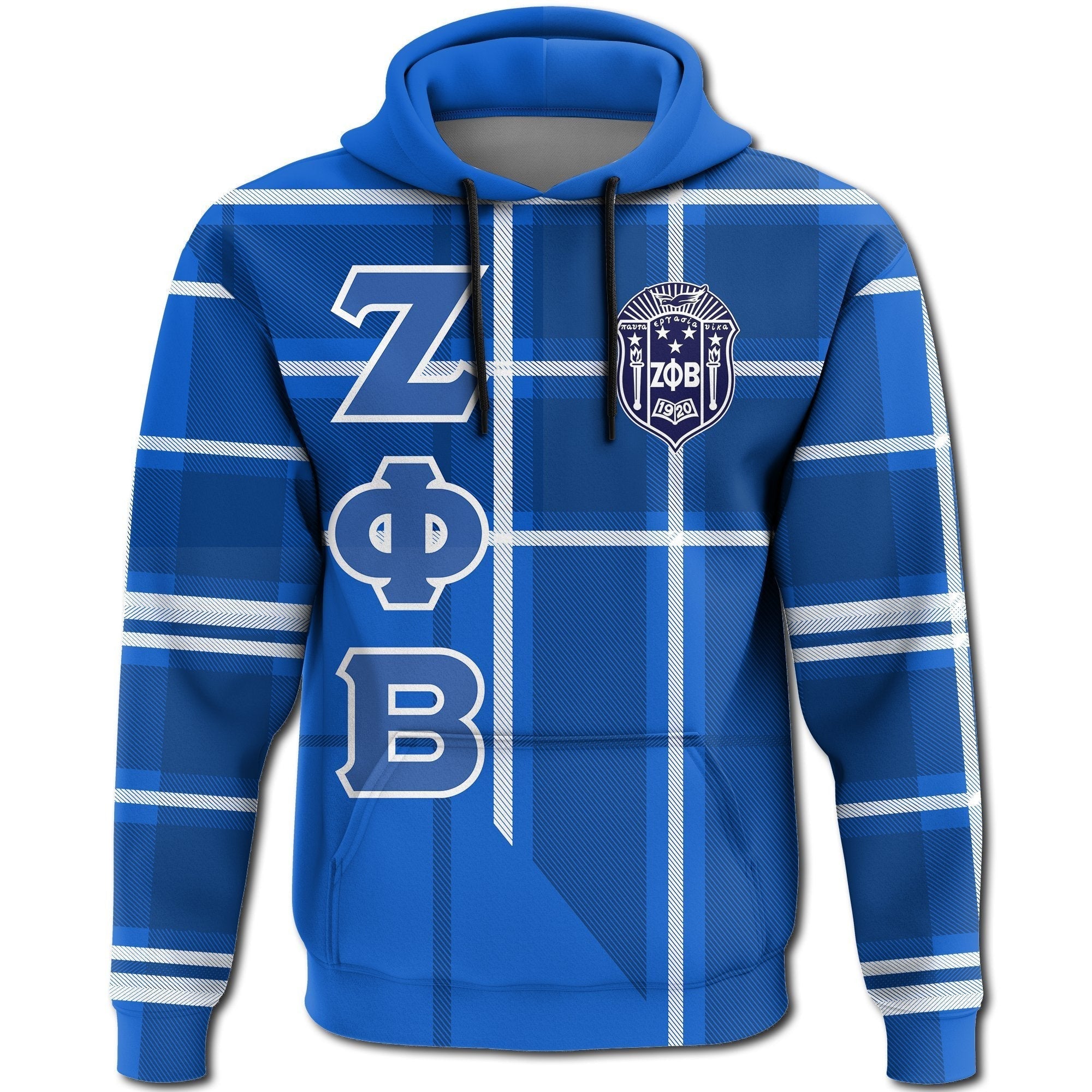 Sorority Hoodie - Zeta Phi Beta Burberr Style HoodieN