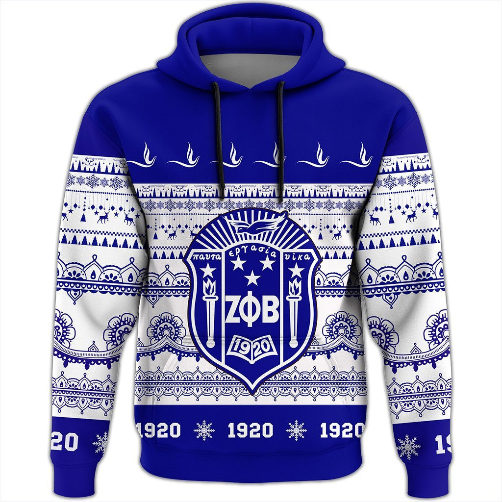 Sorority Hoodie - Zeta Phi Beta Xmas Establish Year Pullover Hoodie