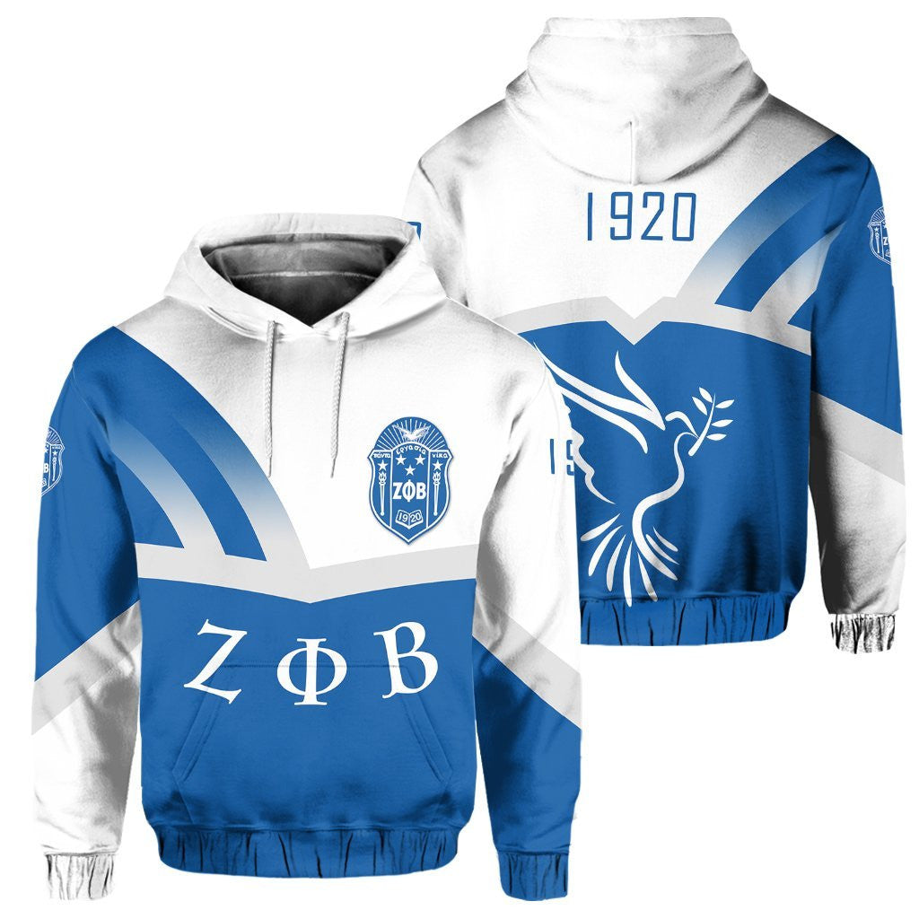 Sorority Hoodie - Zeta Phi Beta 1920 Dove Pullover Hoodie - Prime Style
