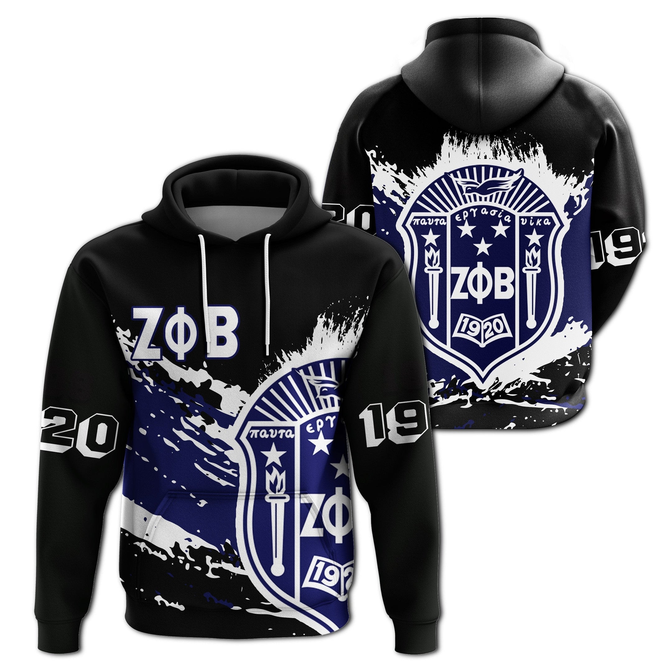 Sorority Hoodie - Zeta Phi Beta Pullover Hoodie - Tip Style