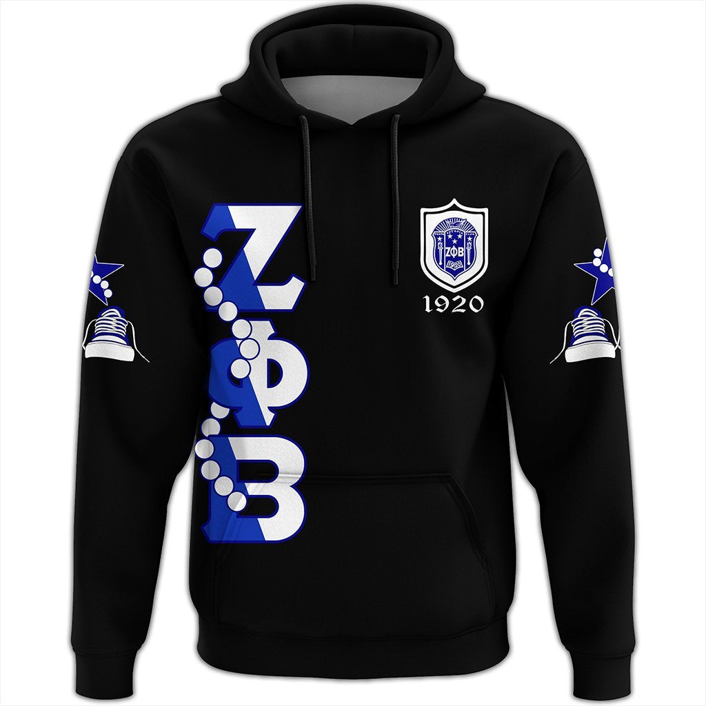 Sorority Hoodie - Zeta Phi Beta Pearls K.H Chucks n Pearls Pullover Hoodie