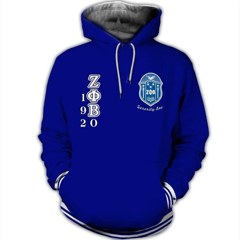 Sorority Hoodie - Shield Of Zeta Phi Beta Flowers Hoodie