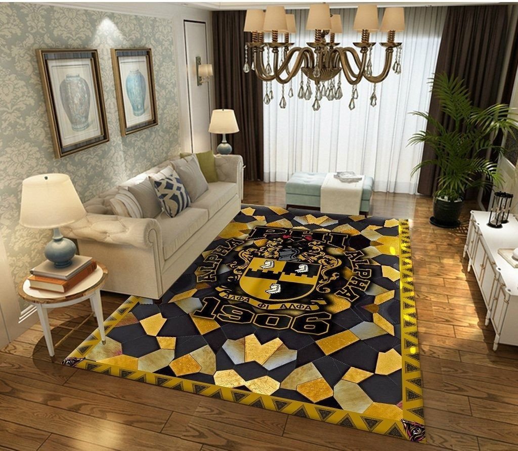 Fraternity Area Rug - Alpha Phi Alpha 1906 Black And Gold Area Rug