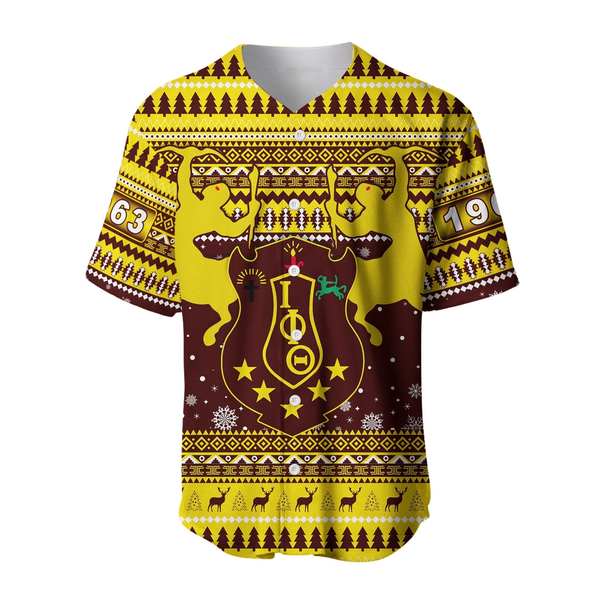 Fraternity Baseball Jersey - Iota Phi Theta Christmas Baseball Jersey African Pattern