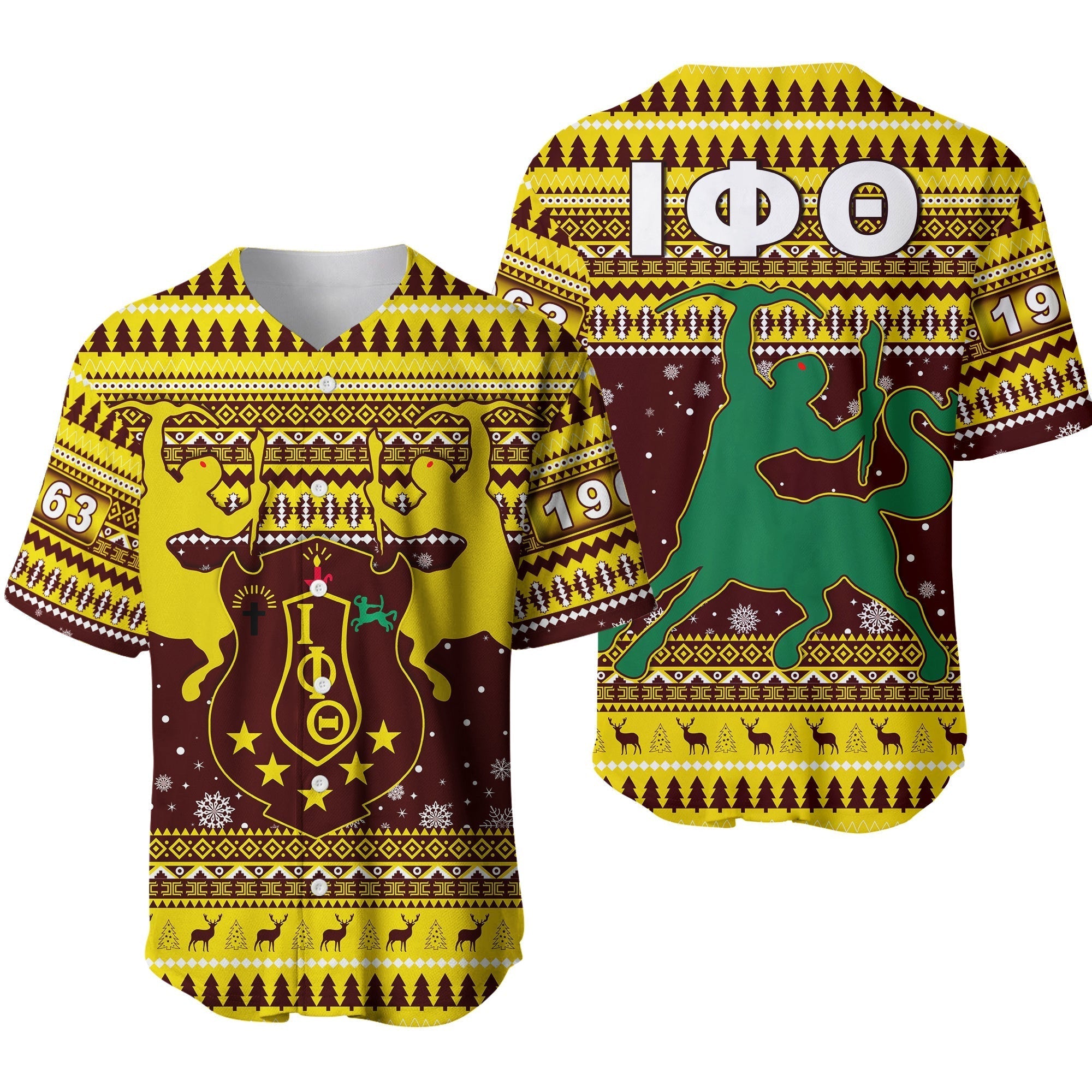 Fraternity Baseball Jersey - Iota Phi Theta Christmas Baseball Jersey African Pattern