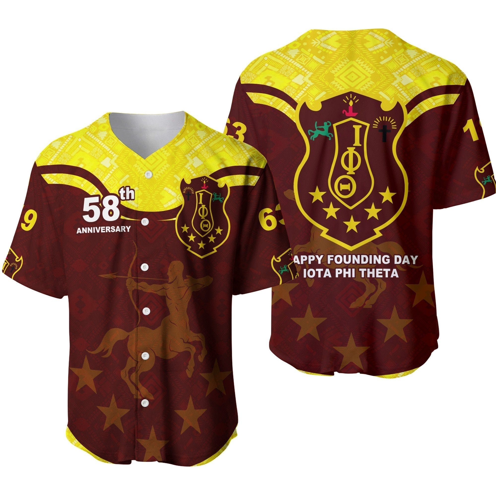 Fraternity Baseball Jersey - Iota Phi Theta 58th Anniversary Baseball Jersey Simple Style
