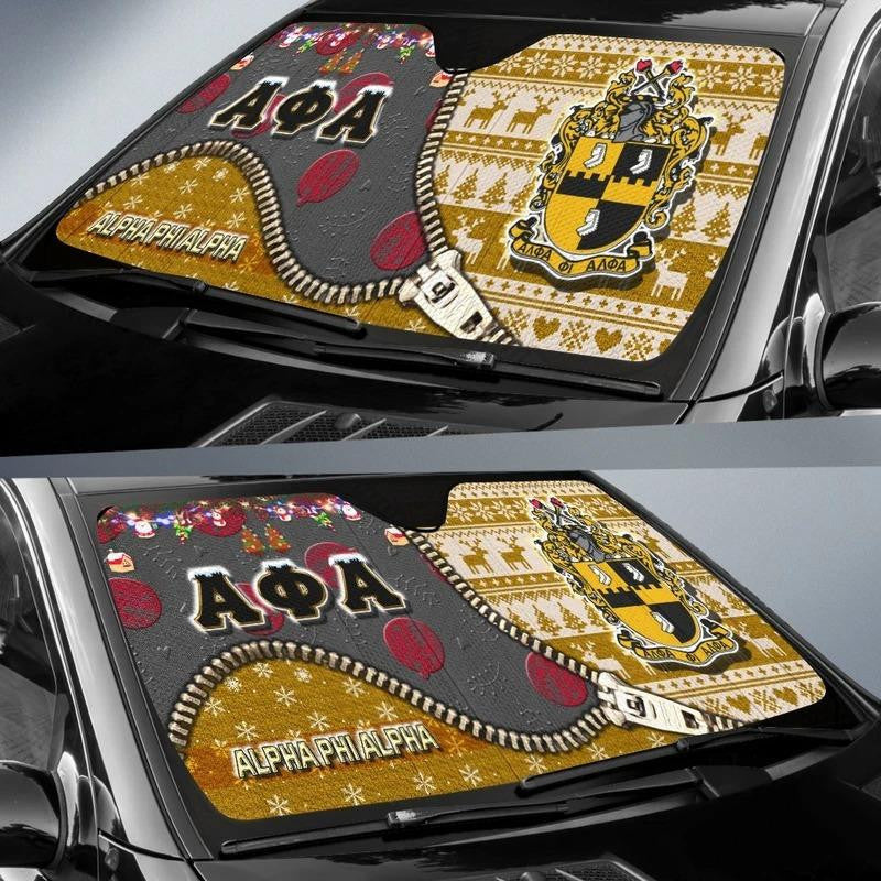 Fraternity Sun Shades - Christmas Alpha Phi Alpha Car Sun Shade