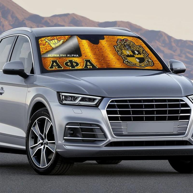 Fraternity Sun Shades - Alpha Phi Alpha Car Sun Shade - Iron Style