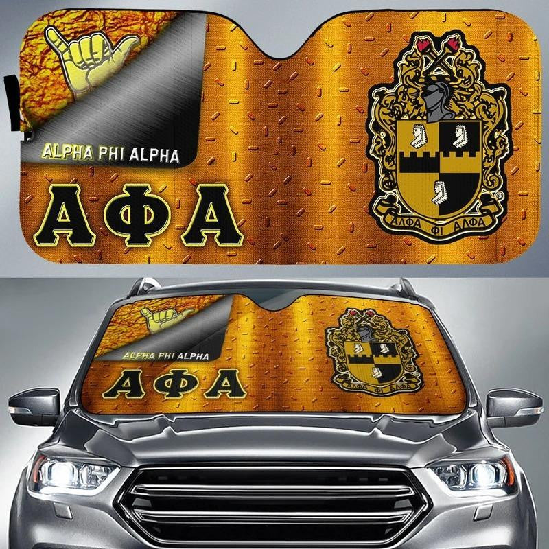Fraternity Sun Shades - Alpha Phi Alpha Car Sun Shade - Iron Style