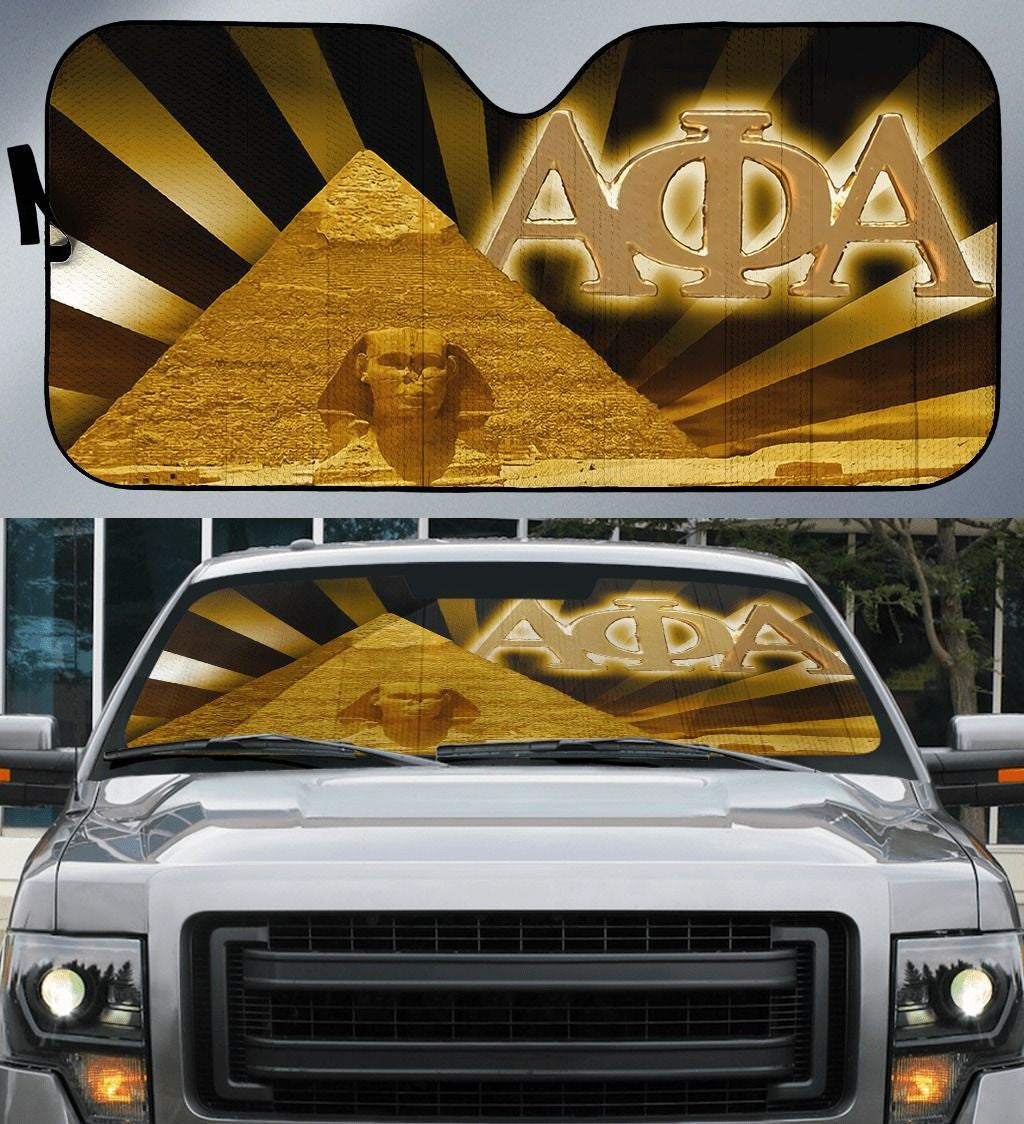 Fraternity Sun Shades - Alpha Phi Alpha Pyramid Deuce Car Sun Shade