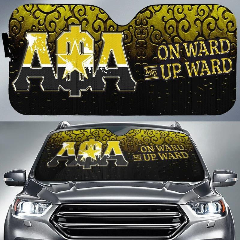 Fraternity Sun Shades - On Ward Up Ward Alpha Phi Alpha Car Sun Shade