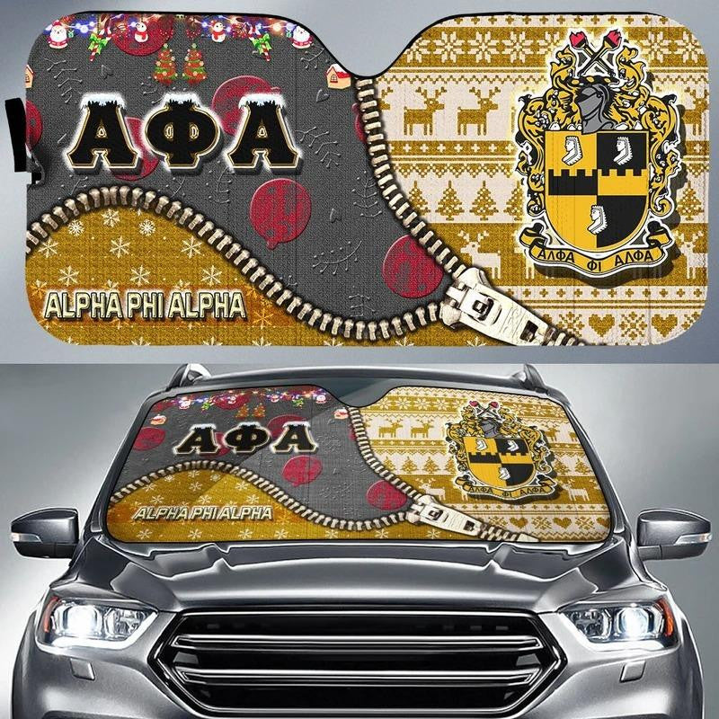 Fraternity Sun Shades - Christmas Alpha Phi Alpha Car Sun Shade