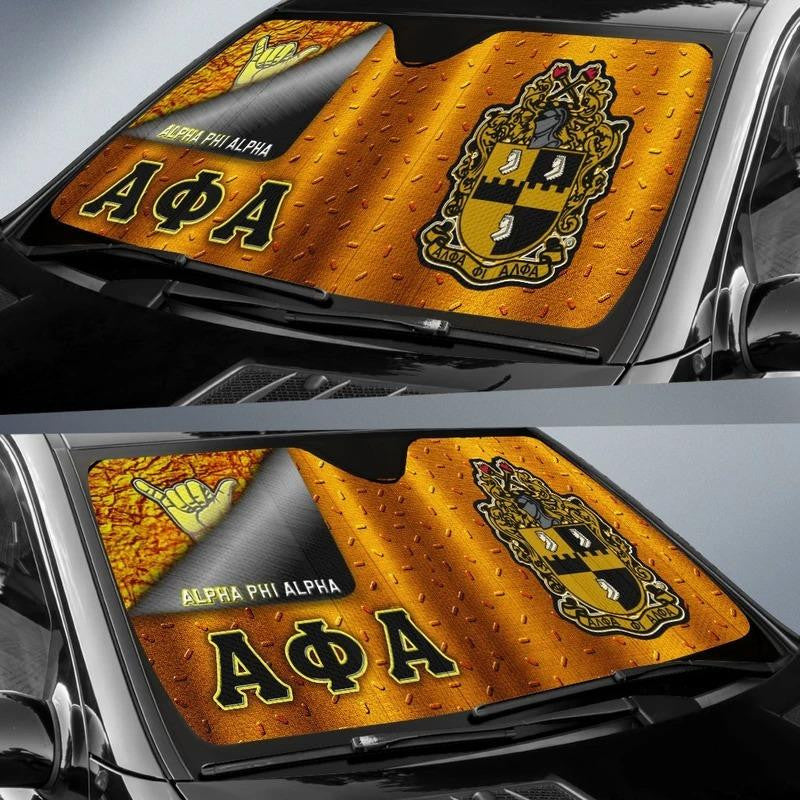 Fraternity Sun Shades - Alpha Phi Alpha Car Sun Shade - Iron Style