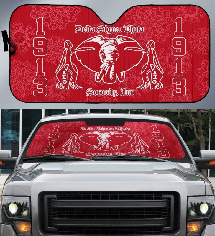 Sorority Sun Shade - Delta Sigma Theta Elephant Sorority Car Sun Shade