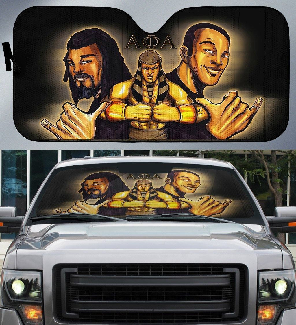 Fraternity Sun Shades - Alpha Phi Alpha Brotherhood Hand Sign Car Sun Shade