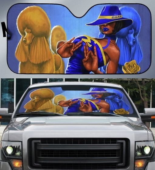 Sorority Sun Shade - Sigma Gamma Rho Girl Hand Sign Ver2 Car Sun Shade