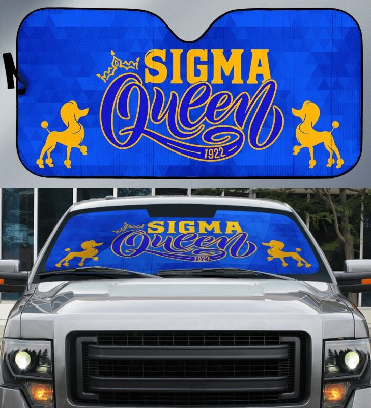 Sorority Sun Shade - Sigma Gamma Rho Queen Poodle Car Sun Shade