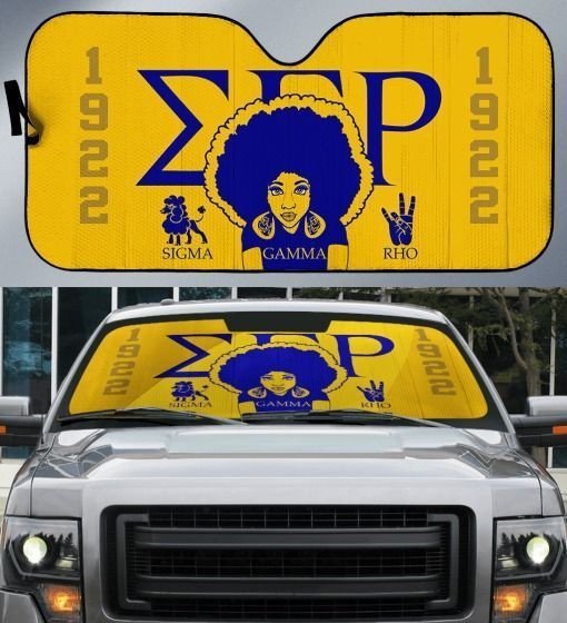 Sorority Sun Shade - Sigma Gamma Rho Girl Hand Sign Car Sun Shade