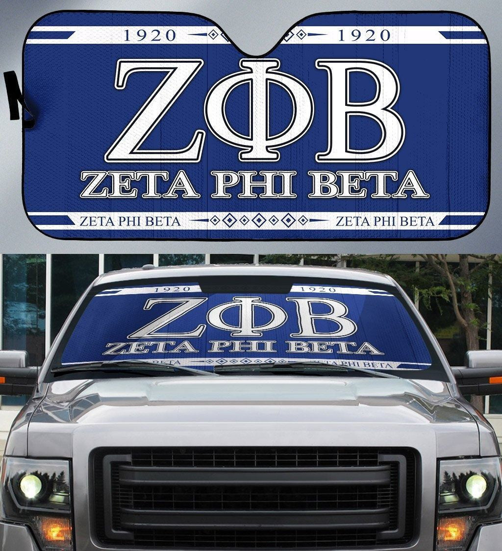 Sorority Sun Shade - Zeta Phi Beta Greek Letter Car Sun Shade