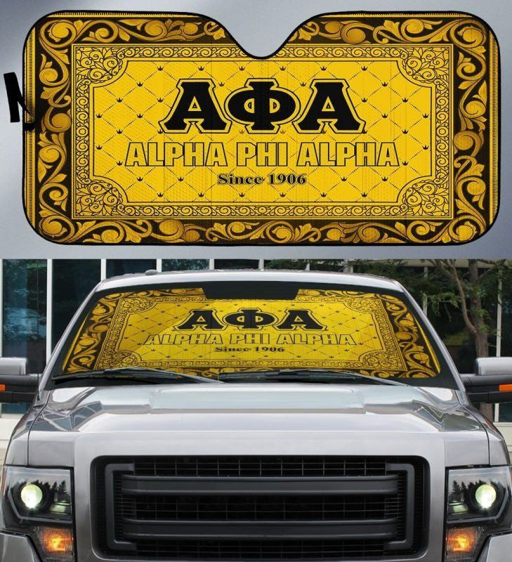 Fraternity Sun Shades - Royal Spearhead Alpha Phi Alpha Car Sun Shade