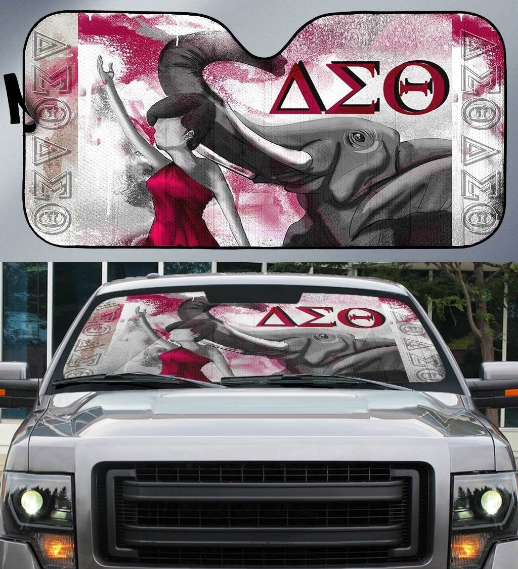Sorority Sun Shade - Deltas Girl Elephant Delta Sigma Theta Car Sun Shade